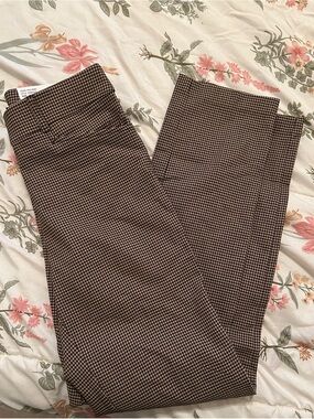 Rafaella Women’s Brown Micro-Check Dress Pants